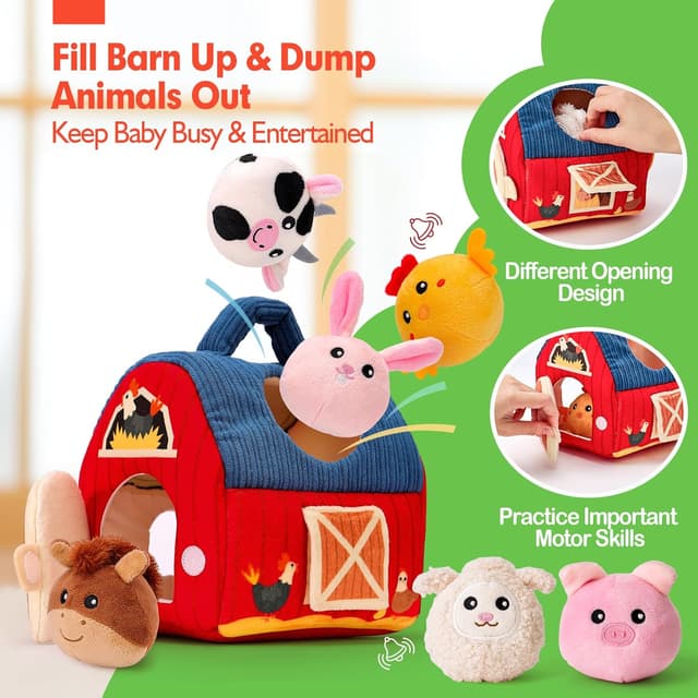 Thumbnail 3 de hahaland Surprise Barn Plush Baby Toys for 6 Months