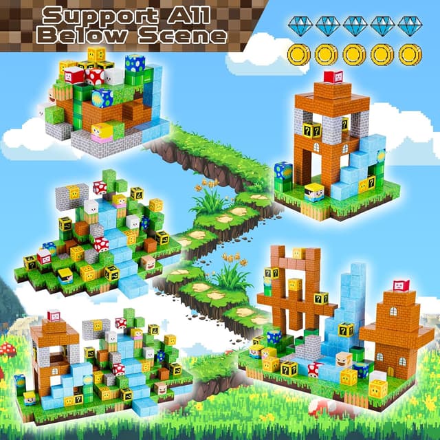 Detalle de Annexfun 100-Piece Magnetic Building Cubes (Magnetic Blocks) for STEM & Montessori Sensory Play