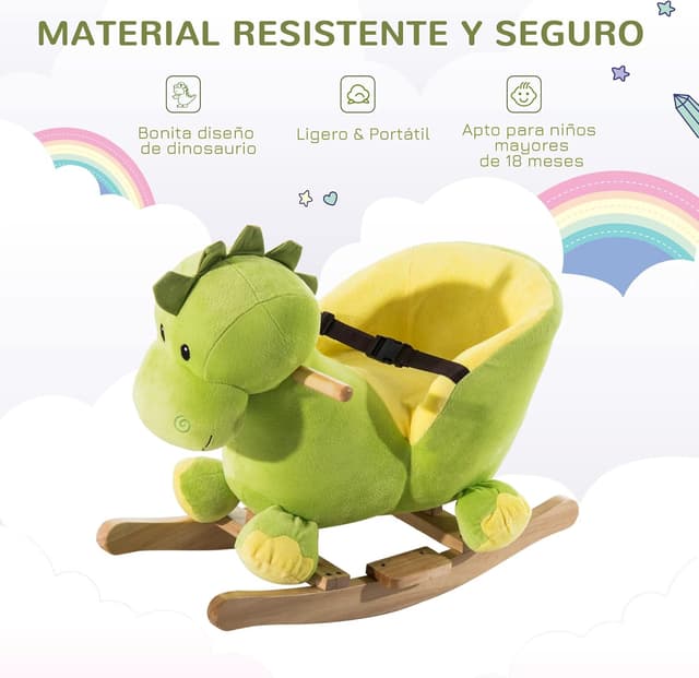 Thumbnail 4 de HOMCOM Balancín infantil dinosaurio 60x33x45 cm