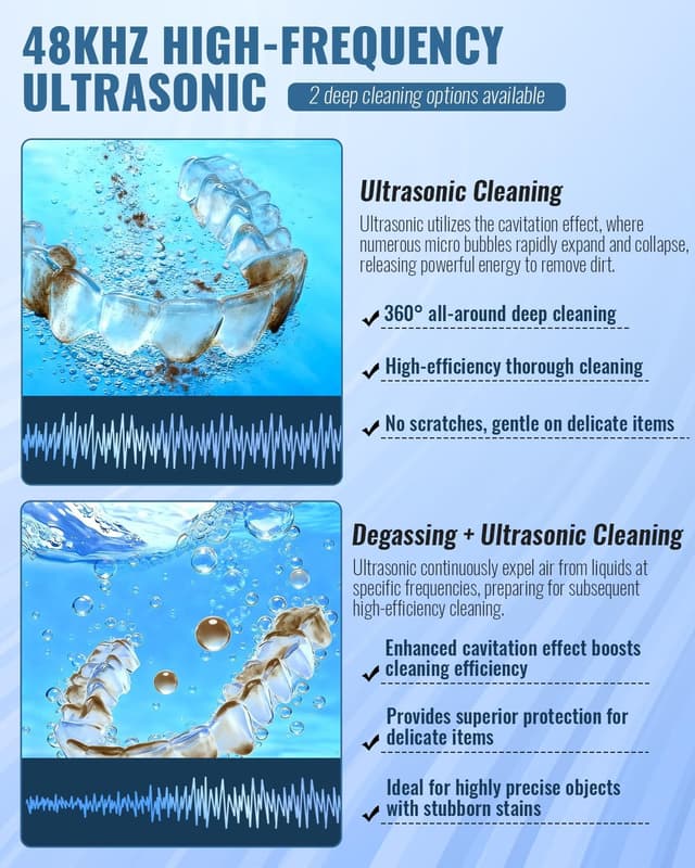 Detalle 2 de Triler Ultrasonic Retainer Cleaner Portable 48kHz