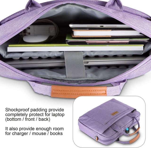 Detalle de DOB SECHS Laptoptasche bis 17–17,3 Zoll (violett) – Laptop-Sleeve mit gepolstertem Innenfach