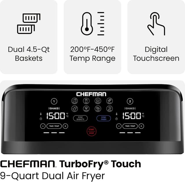 Thumbnail 2 de Chefman TurboFry Touch 9-Quart Air Fryer