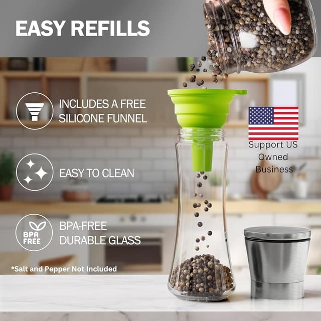 Thumbnail 2 de Home EC Premium Stainless Steel Salt & Pepper Grinder Set