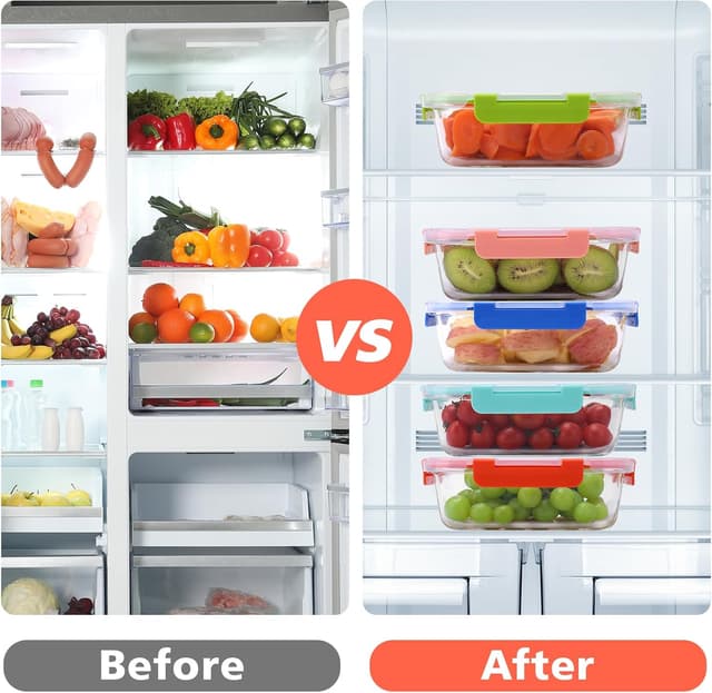 Thumbnail 5 de MEETOZ 10 Pack Glass Meal Prep Containers