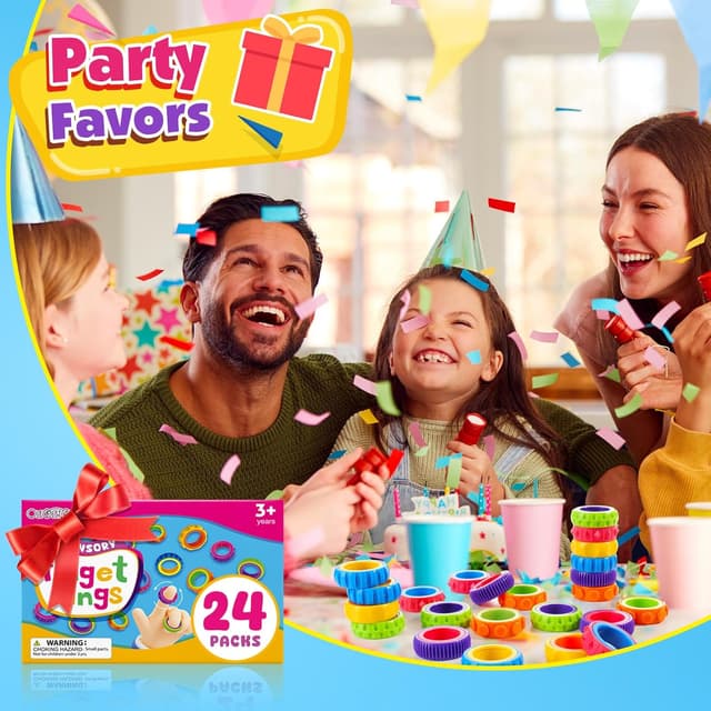 Thumbnail 6 de OleOletOy Sensory Spinner Rings (24-piece bulk) for kids