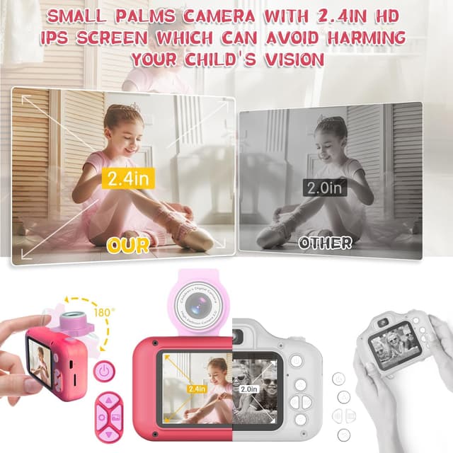 Detalle 2 de ARNSSIEN Kids Digital Camera Toy X101 (2.4in IPS Screen, 180° Flip Lens) for ages 3–12