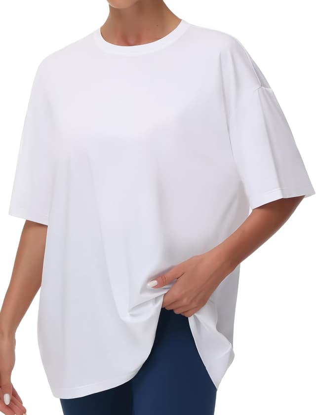 Detalle de THE GYM PEOPLE T-Shirt oversize donna in jersey sportivo traspirante