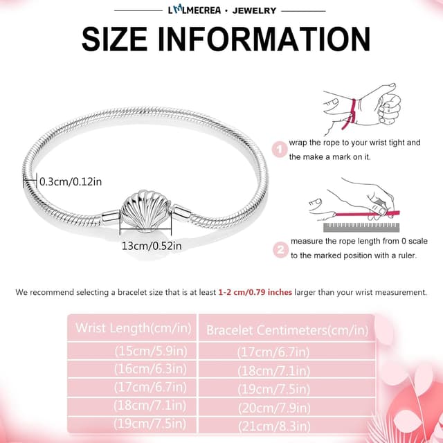 Detalle de LMLMECREA Damen Charm Armband 925 17–21 cm