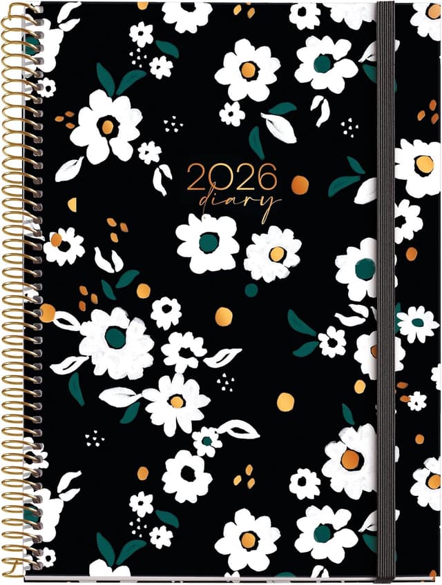 Detalle de Miquelrius Agenda journalier 2026 A5+ noir garden (155 x 213 mm) – planification quotidienne en espagnol