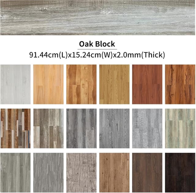 Thumbnail 2 de FLOREXP Vinyl Flooring Oak Block Peel & Stick Tiles