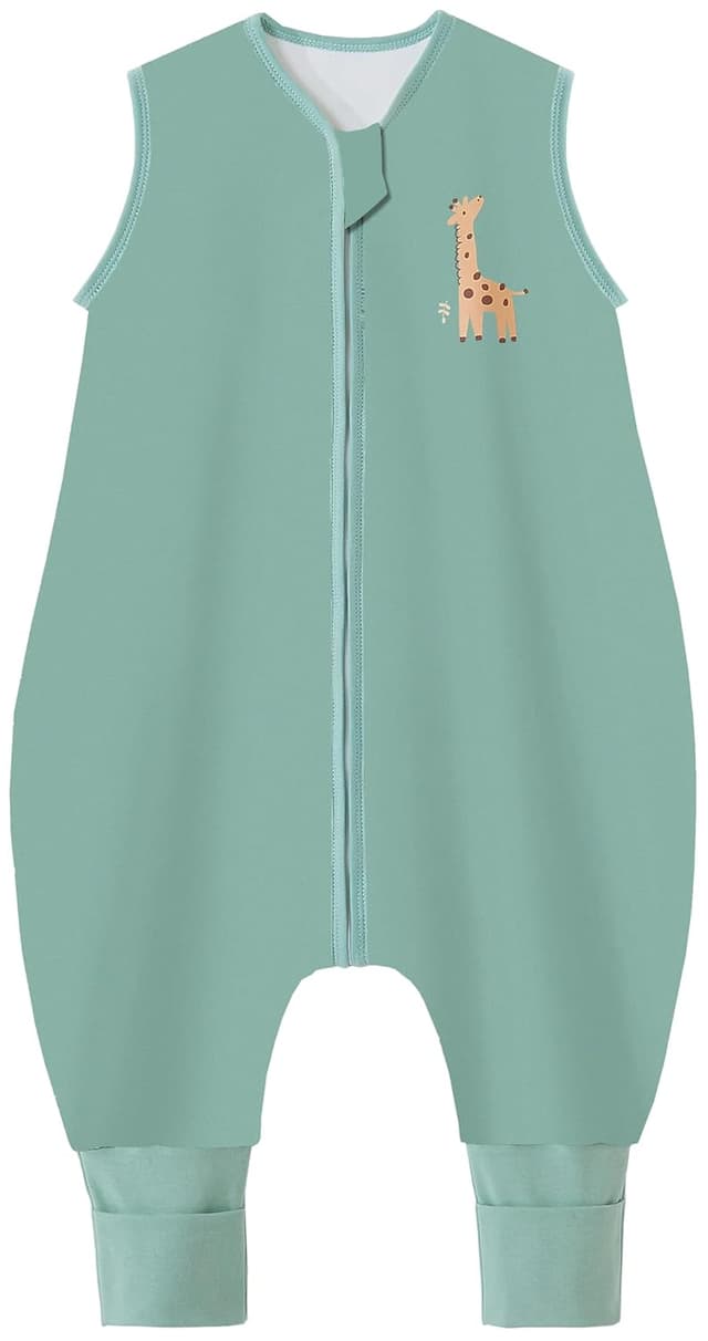 Detalle de Chilsuessy Baby-Schlafsack mit Beinen 1,5 Tog, 100% Baumwolle (Grün), 100 cm für 105–115 cm