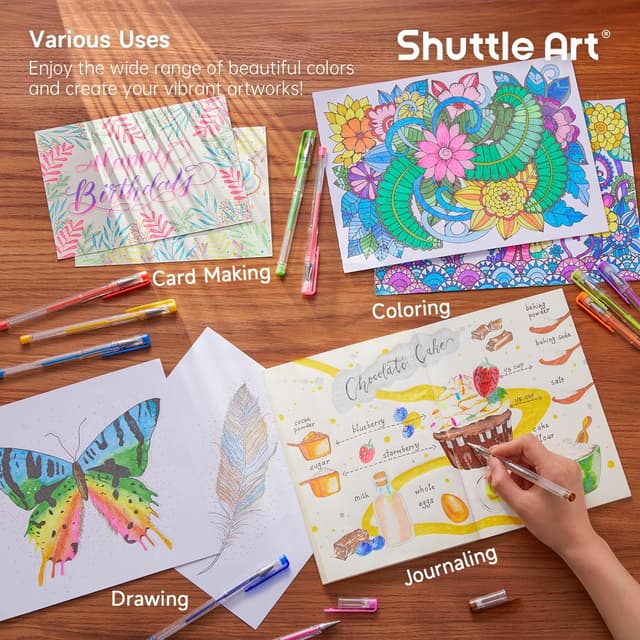 Thumbnail 4 de Shuttle Art Glitzer Gel Stifte 240er Set