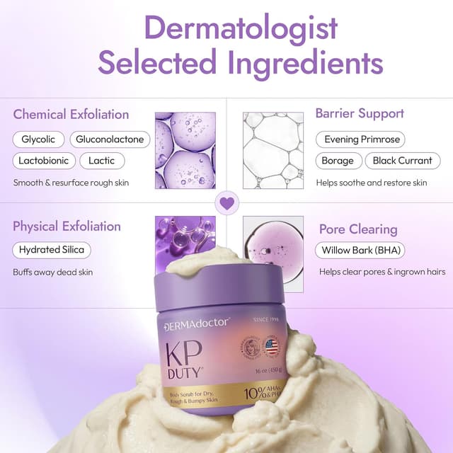 Thumbnail 6 de DERMAdoctor KP Bump Eraser Body Scrub with 10% AHAs + PHAs (Glycolic & Lactic acids) — 16 fl oz