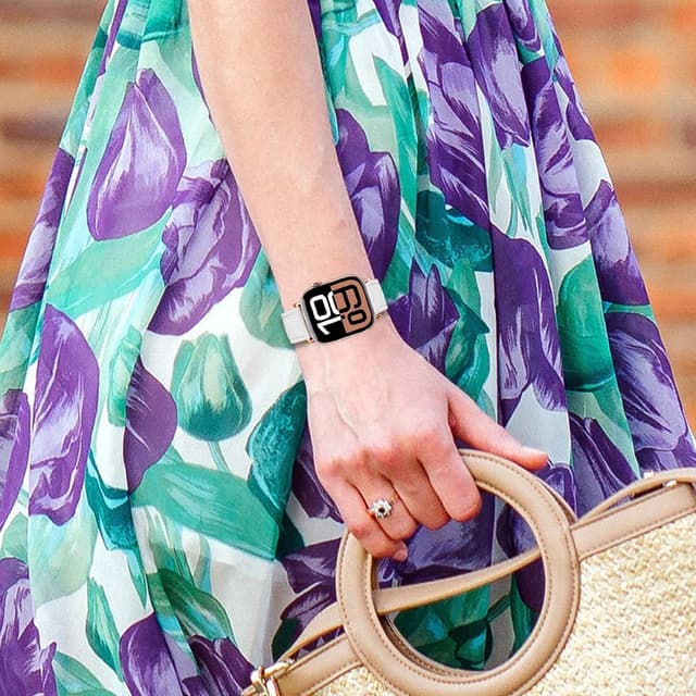 Detalle 2 de Bracelet cuir NEMUALL compatible Apple Watch SE 3 (40 mm) / Series 11-10 (42 mm) et autres tailles