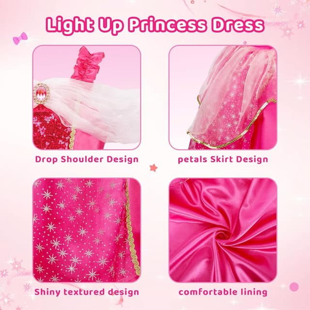 Detalle 2 de MELAND Princess Sleeping Light Up Dress 3-10 yrs