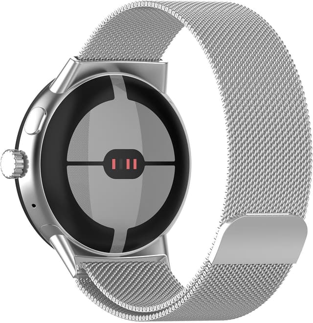 Detalle de Panda Bobo Metal Strap for Google Pixel Watch 2 / Pixel Watch — Milanese Stainless Steel Mesh Replacement Band