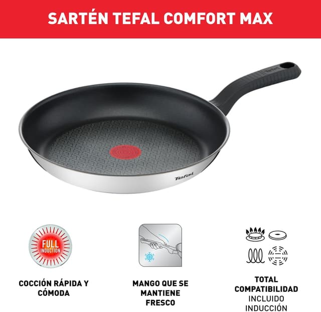 Detalle 2 de Tefal Comfort Max - Sartén 26 cm 🍳, antiadherente y apta inducción