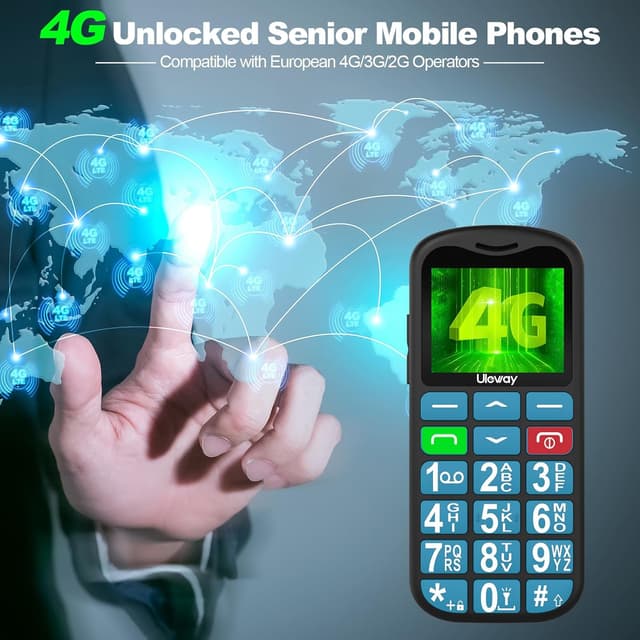 Thumbnail 1 de USHINING 4G Senior Mobile Phone with SOS Button