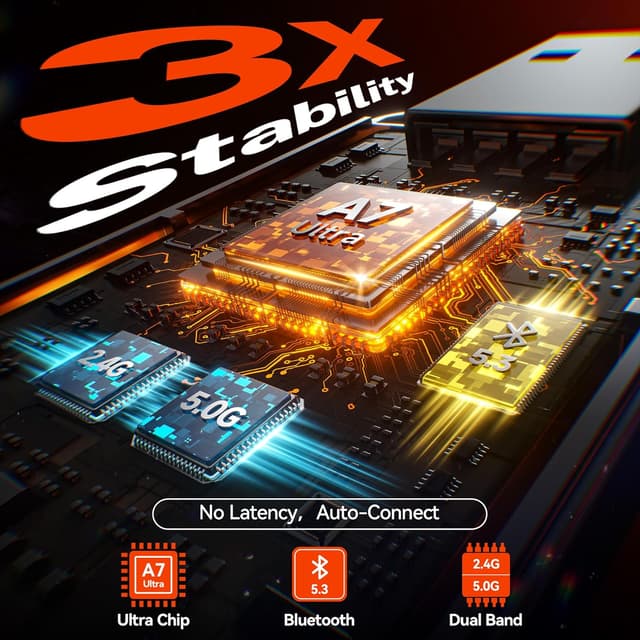 Detalle de Cleviton Wireless Apple CarPlay Adapter (2025) — 3X Fast Auto-Connect, Plug & Play, No-Lag Setup, USB A/C, Matte Black