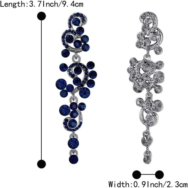 Detalle 2 de Boucles d’oreilles Clearine Femme “Bohémien Noces Mariée” cristal floral cubique et zirconia ciselé