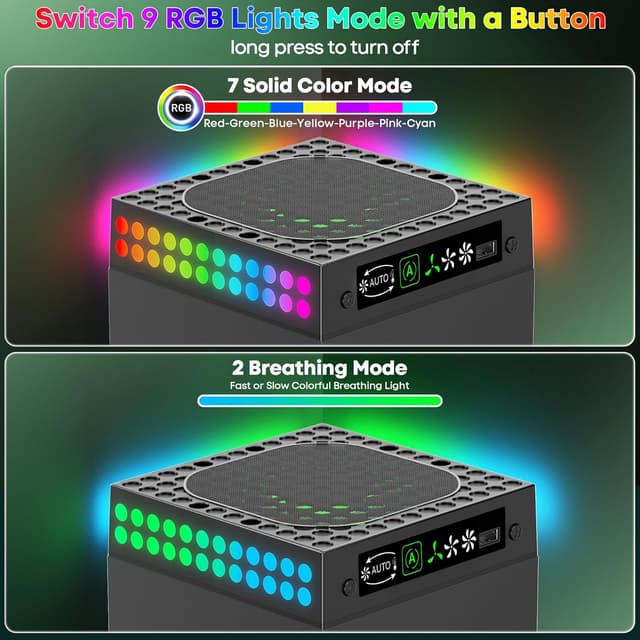 Detalle 2 de Xbox Series X Cooling Fan with 9 RGB Lights
