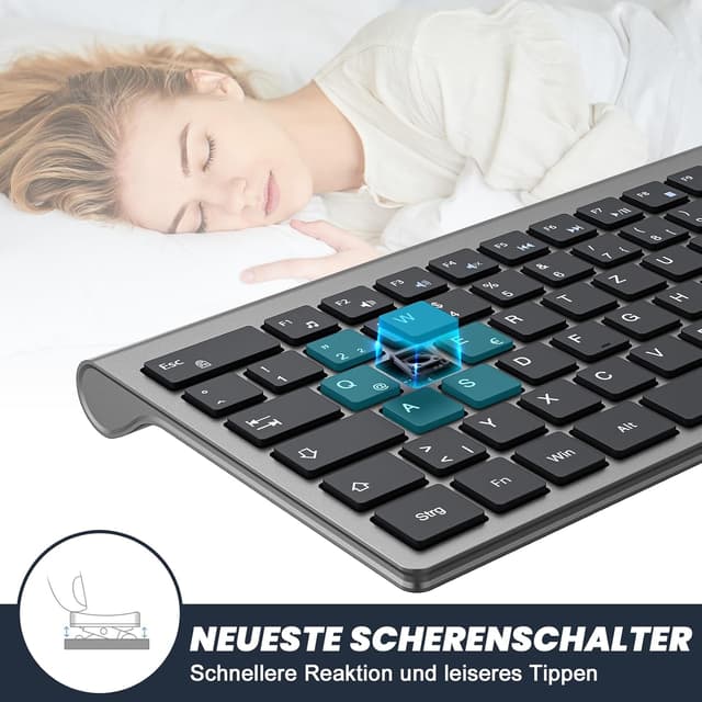 Detalle de Cimetech Kabellose Tastatur QWERTZ 2,4G