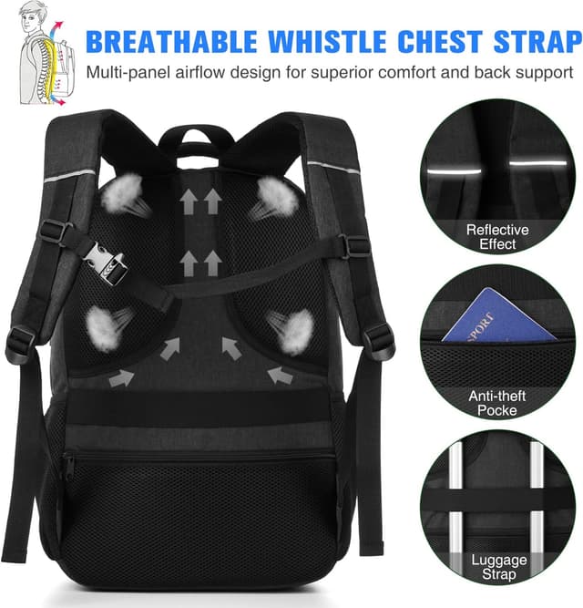 Detalle 1 de YAMTION Mochila Escolar 17.3" para Estudiantes