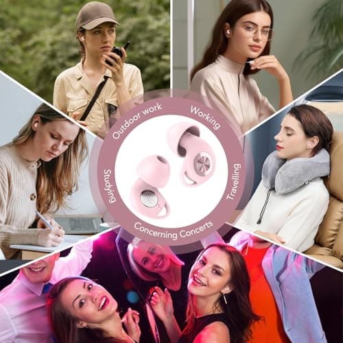 Thumbnail 6 de CASCHO Tapones de oídos para dormir con cancelación de ruido de 45 dB y 8 puntas reutilizables (rosa) + estuche