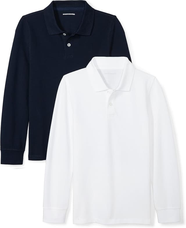 Detalle 2 de Long-Sleeve Pique Polo for Boys, Classic Fit