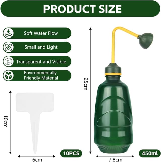 Detalle de AOOSU Annaffiatoio per piante Annaffiatoio spruzzatore da 450 ml con soffione doccia rimovibile (verde)