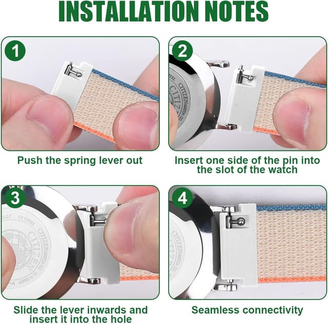 Detalle de Vicloon 2 cinturini di ricambio in nylon con sgancio rapido ed elastico regolabile (multicolore) per uomo e donna