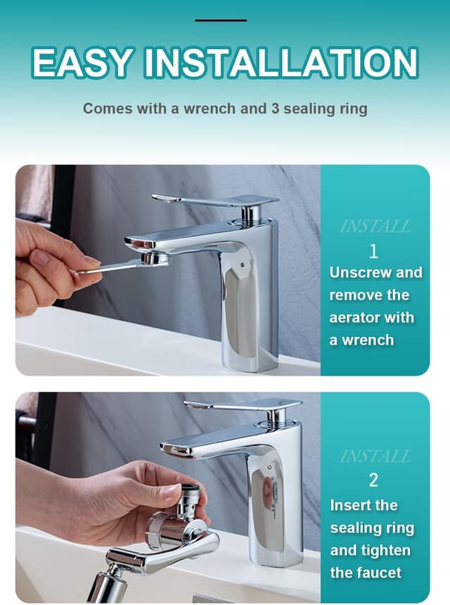 Thumbnail 6 de YRAKOZIN Drehbarer Verlängerungshahn 1080°