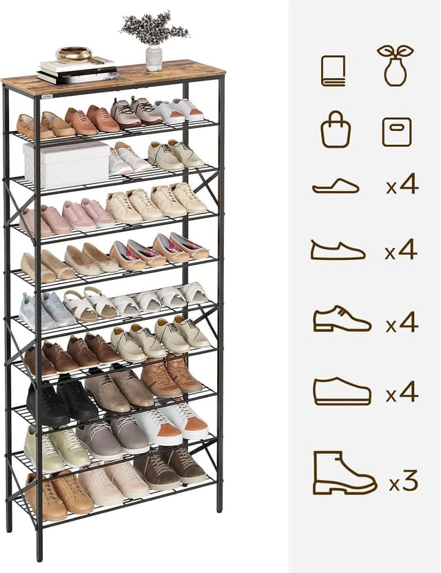Thumbnail 4 de Yatiney 10-Tier Shoe Rack with 40-Pair Capacity ⚙