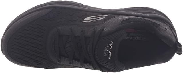 Detalle 2 de Skechers Women’s D’LUX Walker Infinite Motion Trainers in Black Leather & Mesh (6.5 UK)