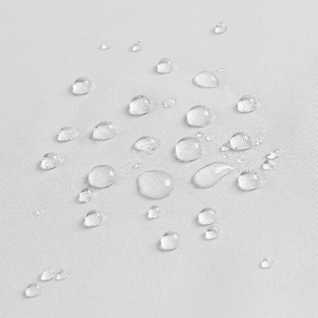 Detalle de Clothink 2er-Set Outdoor Vorhänge wasserfest, winddicht & schnelltrocknend (255x215 cm), Grau-Weiß