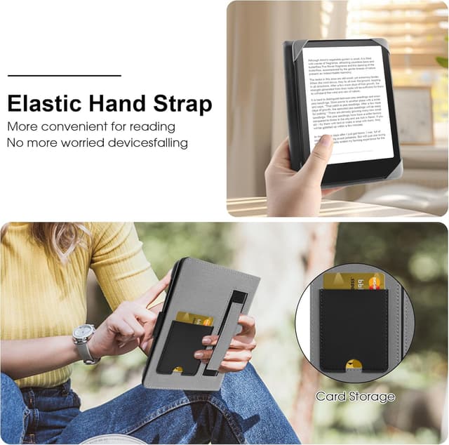 Detalle de HoYiXi Universal-Hülle für 6–6,8'' E-Book-Reader (z. B. Kindle Paperwhite, Kobo Clara, Tolino, PocketBook) – Schwarz