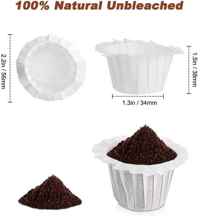 Detalle de Disposable Paper Coffee Filters for Keurig Single Brewers (fits most reusable K-cups) — 300 count