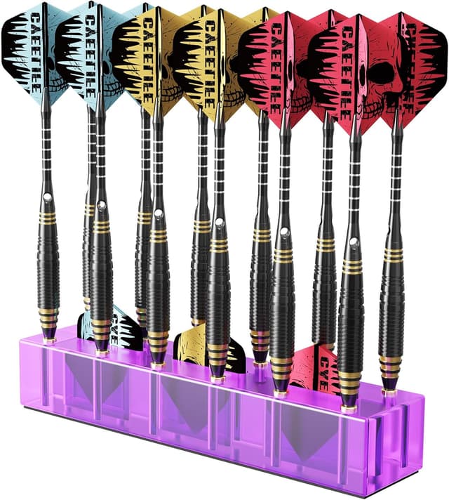 Detalle de CyeeLife Présentoir de fléchettes en acrylique pour 12 fléchettes (violet)