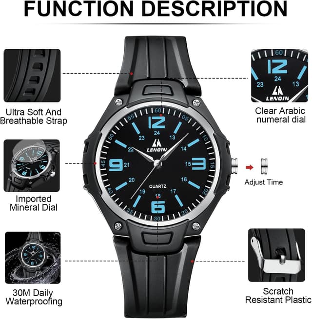 Thumbnail 6 de LN LENQIN Herrenarmbanduhr aus Edelstahl, analoges Quarzwerk – 30M wasserdicht, 40-mm-Gehäuse