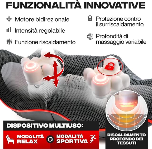 Detalle 2 de Essy Massaggiatore cervicale a calore Shiatsu per collo, collo e spalle, schiena e gambe