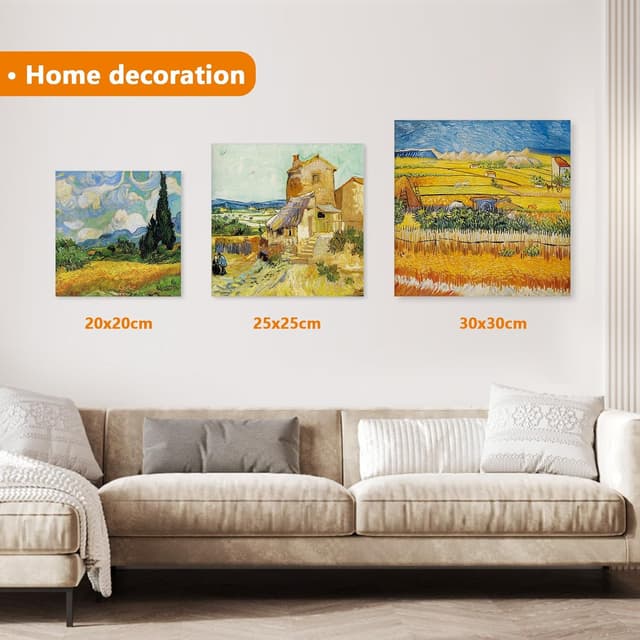 Detalle 2 de Mokani 6-Pack Blank Cotton Canvas Panels (20x20cm) for Acrylic, Oil & Watercolour