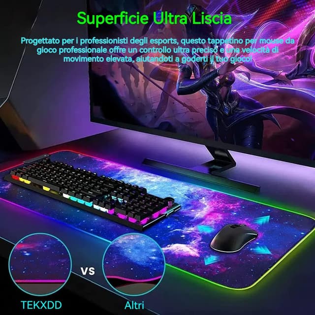 Thumbnail 4 de TEKXDD tappetino mouse RGB 900x400