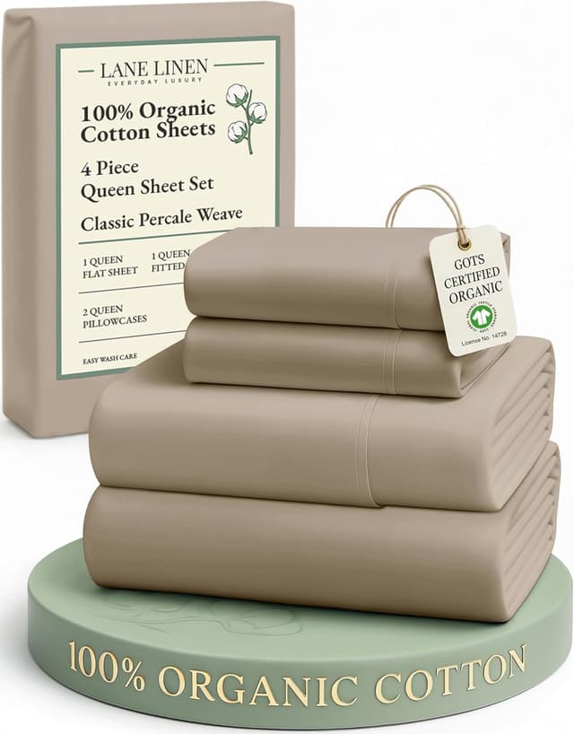 Detalle de Lane Linen Queen organic cotton sheets