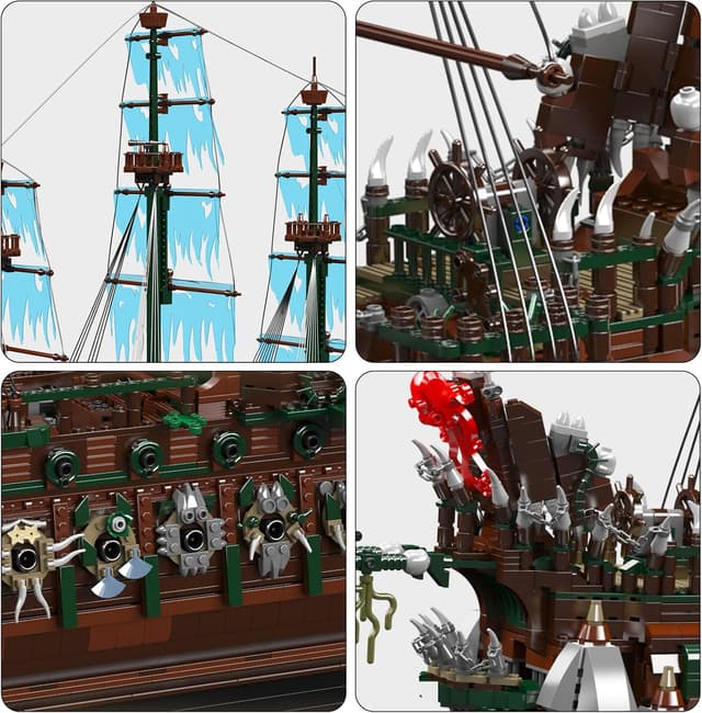 Thumbnail 5 de Mould King 13218 Fliegender Holländer Geisterpiratenschiff-Modell 6849 Teile