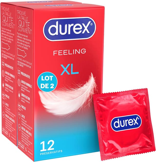 Detalle de Durex FEELING XL 60 mm — 24 préservatifs