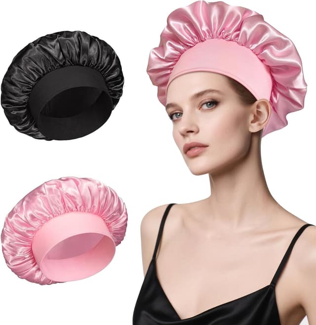 Detalle 2 de Phieeseriy Seidenhaube Satin Schlafmütze, 30 cm