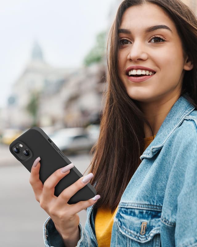 Thumbnail 6 de BUYDOT Liquid Silicone iPhone 15 Case (6.1-inch) — Slim Shockproof Protective Cover, Black