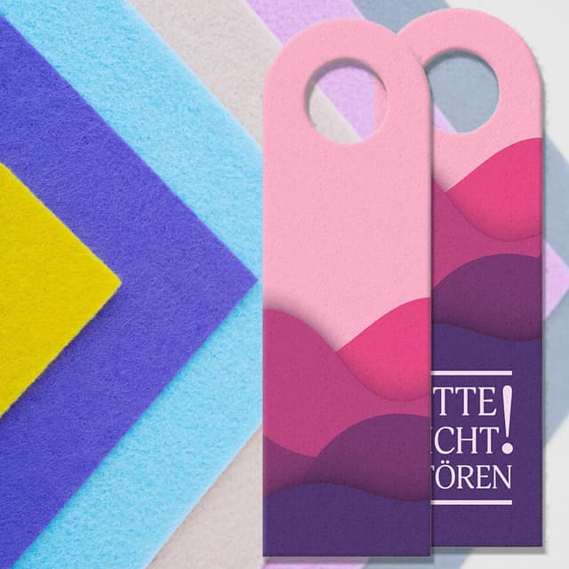 Detalle 2 de Bitte Nicht stören Türhänger Purple Waves 8x27 cm