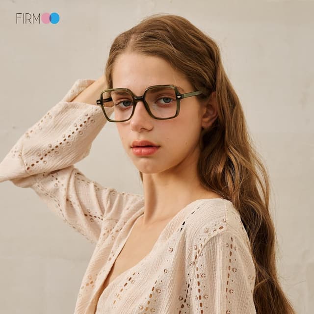 Detalle 2 de Firmoo Oversized Square Blue Light Blocking Glasses (UV400) for Computer, Gaming, TV & Phones