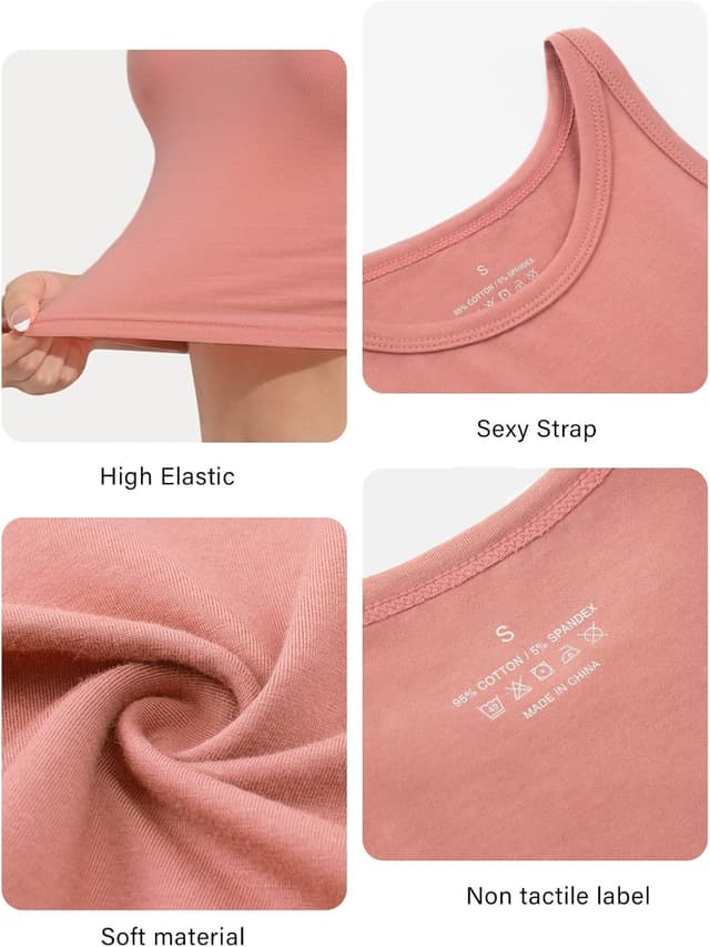 Detalle de Kole Meego 4-Pack High-Neck Cotton Spandex Workout Crop Tops